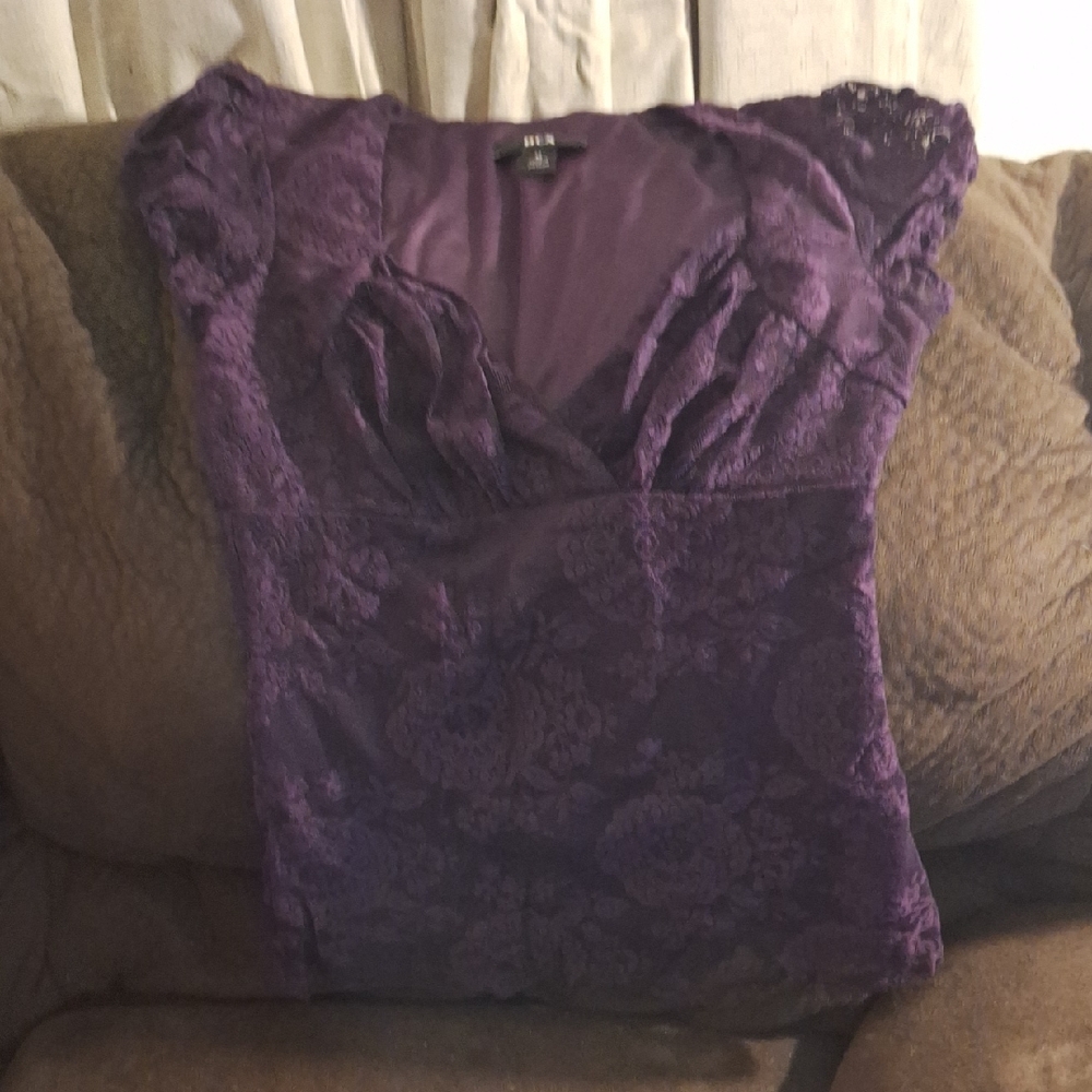 BCX Deep Purple Lace Top